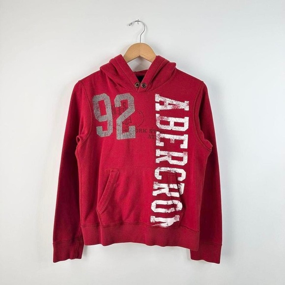 Other - Abercrombie Fitch Red 92 Athletic Hoodie Sweatshirt Mens XL